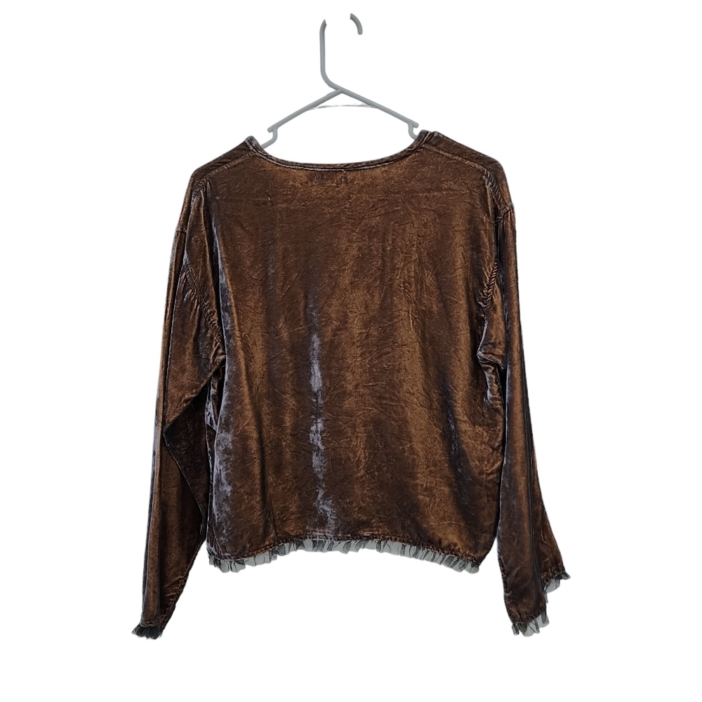 Bodil Women's Velvet Lace Trim Boxy Top - S - Picture 5 of 6